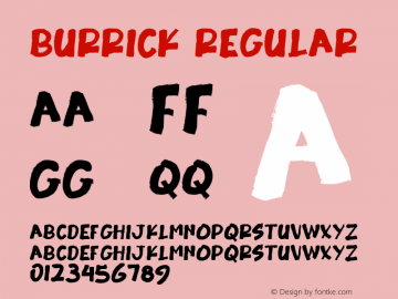 Burrick Version 1.00;September 21, 2020;FontCreator 12.0.0.2525 64-bit Font Sample