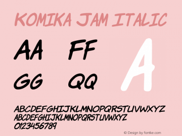 Komika Jam Italic 2.0图片样张