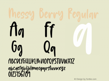 Messy Berry Version 1.00;September 8, 2020;FontCreator 11.5.0.2430 64-bit Font Sample