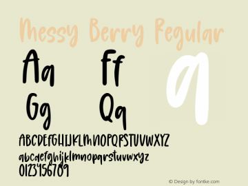 Messy Berry Version 1.00;September 8, 2020;FontCreator 11.5.0.2430 64-bit图片样张