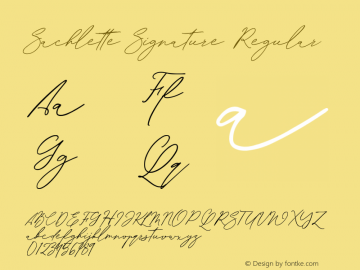 Sachlette Signature Version 1.00;September 17, 2020;FontCreator 11.5.0.2430 64-bit图片样张