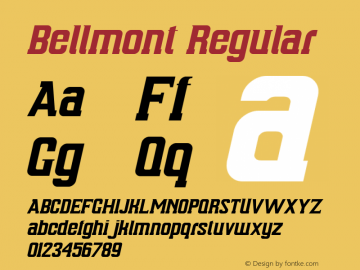 Bellmont Version 1.00;July 4, 2020;FontCreator 12.0.0.2525 64-bit图片样张