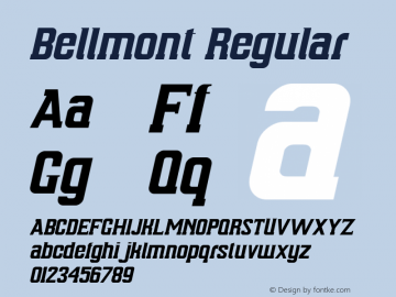 Bellmont Version 1.00;July 4, 2020;FontCreator 12.0.0.2525 64-bit图片样张