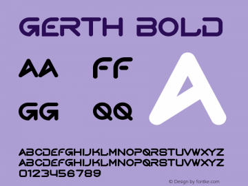 Gerth Bold Version 1.006;Fontself Maker 3.5.1图片样张