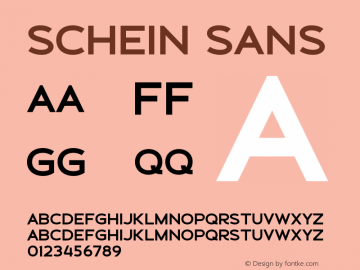 Schein Sans Version 1.00;August 27, 2020;FontCreator 13.0.0.2643 64-bit Font Sample