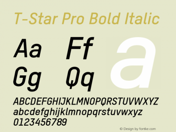 T-Star Pro Bold Italic Version 4.013 | w-rip DC20171030图片样张