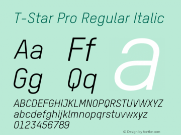 T-Star Pro Regular Italic Version 4.013 | w-rip DC20171030图片样张