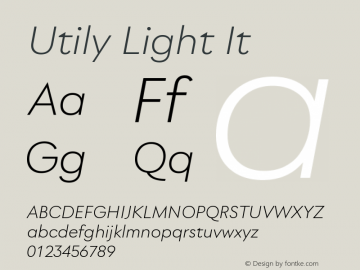 Utily Light It Version 0.000;hotconv 1.0.109;makeotfexe 2.5.65596 Font Sample