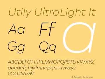 Utily UltraLight It Version 0.000;hotconv 1.0.109;makeotfexe 2.5.65596 Font Sample