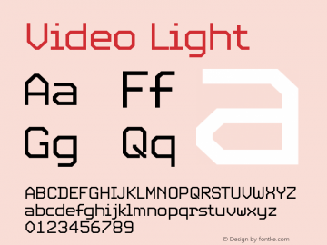 Video-Light Version 2.000 | wf-rip DC20170910 Font Sample