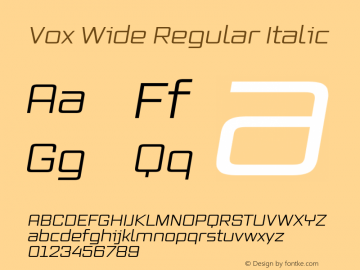 VoxWide-Italic Version 2.3 | wf-rip DC20130215 Font Sample