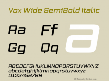 VoxWide-SemiBoldItalic Version 2.3 | wf-rip DC20130215图片样张