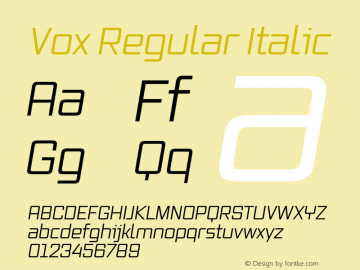 Vox-Italic Version 2.3 | wf-rip DC20130215 Font Sample