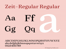 Zeit W05 Regular Version 1.00 Font Sample