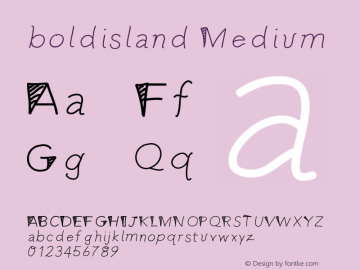 boldisland Version 001.000 Font Sample