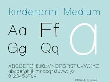 kinderprint Version 001.000 Font Sample