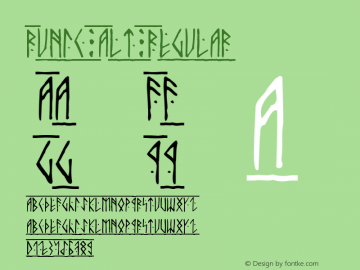 Runic Alt Regular Version 1.0; 2001; initial release Font Sample