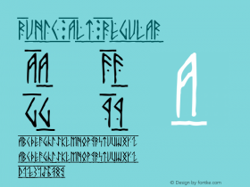 Runic Alt Regular Version 1.0; 2001; initial release Font Sample