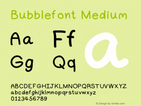 Bubblefont Version 001.000 Font Sample