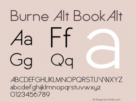 Burne Alt BookAlt Version 1.00 2013 Font Sample