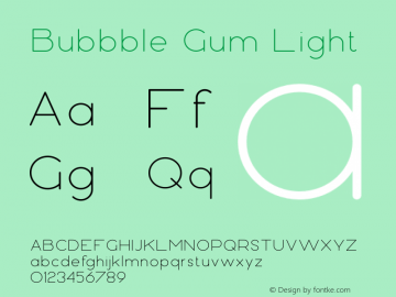 Bubbble Gum Light Version 1.002;Fontself Maker 3.5.0图片样张