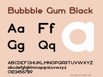 Bubbble Gum Black Version 1.002;Fontself Maker 3.5.0图片样张