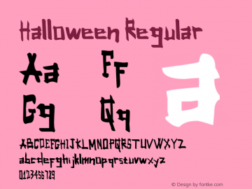 Halloween Version 1.00;September 26, 2020;FontCreator 11.5.0.2427 64-bit图片样张