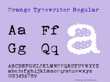 Orange Typewriter Version 1.00;September 17, 2020;FontCreator 11.5.0.2430 64-bit Font Sample