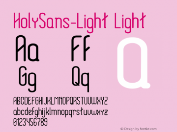 HolySans-Light Version 001.000 Font Sample