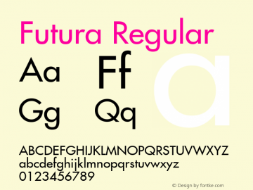 Futura Regular Altsys Metamorphosis:7/7/99 Font Sample