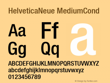 HelveticaNeue MediumCond Macromedia Fontographer 4.1.5 1/27/03图片样张
