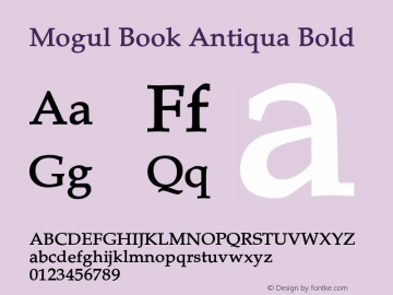 Mogul Book Antiqua Bold Version 2.000 2010 initial release图片样张