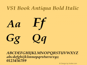 VS1 Book Antiqua Bold Italic Version 1.01图片样张