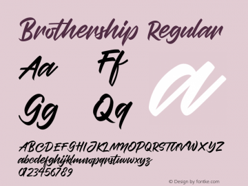 Brothership-Regular 1.0 Font Sample