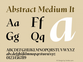 Abstract Medium It Version 1.000;hotconv 1.0.109;makeotfexe 2.5.65596 Font Sample