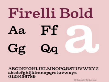 Firelli Bold Version 1.006 Font Sample