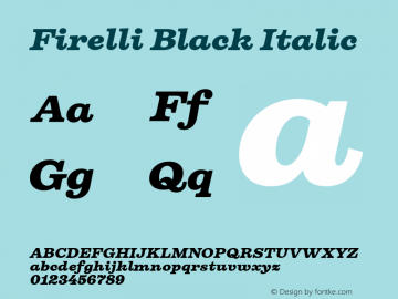 Firelli Black Italic Version 1.006 Font Sample
