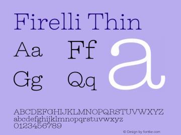 Firelli Thin Version 1.006 Font Sample