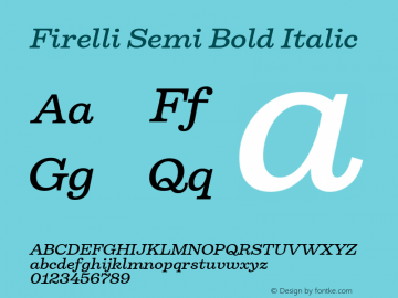 Firelli Semi Bold Italic Version 1.006 Font Sample