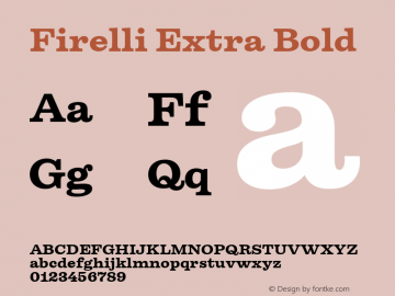 Firelli Extra Bold Version 1.006 Font Sample