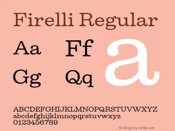 Firelli Regular Version 1.006 Font Sample