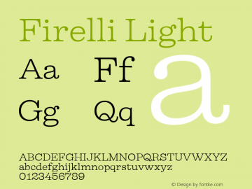 Firelli Light Version 1.006 Font Sample