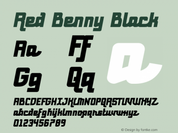 Red Benny Black Version 2.100;PS 002.100;hotconv 1.0.70;makeotf.lib2.5.58329 Font Sample
