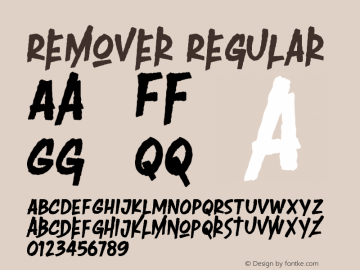 Remover Version 1.00;September 21, 2020;FontCreator 12.0.0.2545 64-bit Font Sample