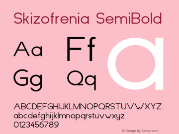 Skizofrenia SemiBold Version 1.00 Font Sample