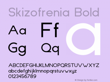 Skizofrenia Bold Version 1.00 Font Sample