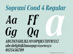 Soprani W03 Cond Bold Italic Version 1.00 Font Sample