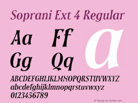 Soprani W03 Ext Bold Italic Version 1.00 Font Sample