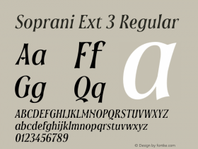 Soprani W03 Ext Demi Italic Version 1.00图片样张