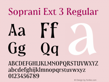 Soprani W03 Ext Demi Version 1.00 Font Sample